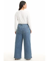 June + Vie Women's Plus Fit High-Rise Jeans