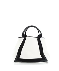 Pre-Owned Balenciaga Medium Navy Cabas Canvas with Leather