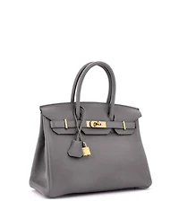 Pre-Owned Hermes Birkin 30 Handbag Grey Togo with Rose Gold Hardware