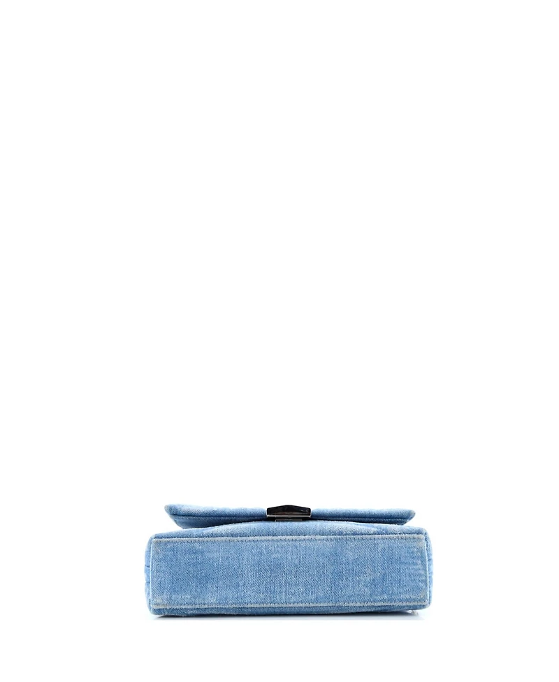 Pre-Owned Givenchy Small 4G Soft Flap Bag Quilted Denim