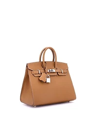Pre-Owned Hermes Birkin 25 Handbag Brown Epsom with Palladium Hardware