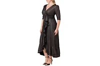 Kiyonna Plus Glimmer Ruffle Evening Gown