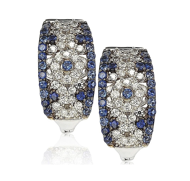 Suzy Levian New York Suzy Levian Sterling Silver Sapphire Abstract Earrings