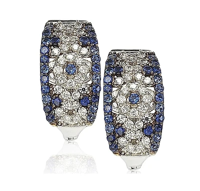 Suzy Levian New York Suzy Levian Sterling Silver Sapphire Abstract Earrings