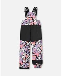 Deux par Girl Two-Piece Play Snowsuit Black Retro Flower Print - Child
