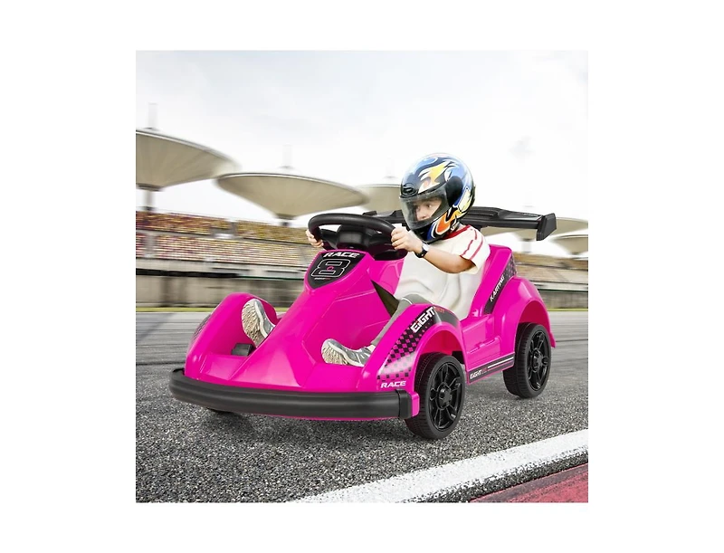 6V Kids Ride-On Go-Kart with Remote Control and Safety Belt - Pink