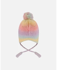 Deux par Girl Lined Peruvian Knit Pompom Hat Multicolor - Toddler|Child