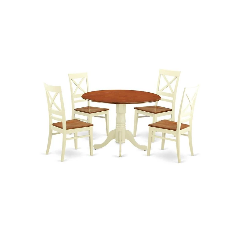 East West Furniture 5 Pc small Kitchen Table set - Kitchen Table and 4 dinette Chairs