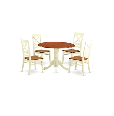 East West Furniture 5 Pc small Kitchen Table set - Kitchen Table and 4 dinette Chairs
