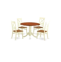 East West Furniture 5 Pc small Kitchen Table set - Kitchen Table and 4 dinette Chairs