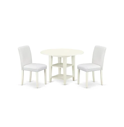 East West Furniture Dining Room Set Linen White