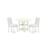 East West Furniture Dining Room Set Linen White