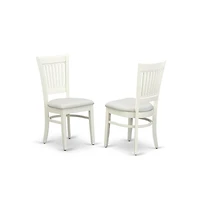 East West Furniture 3-Piece Dinette Set- 2 Mid Century Dining Chairs with Wooden Linen Fabric and Slatted Chair Back