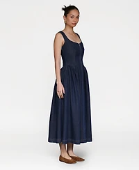 Avec Les Filles Women's Sweetheart Full Skirt Midi Dress