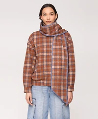 Avec Les Filles Women's Scarf Bomber Jacket