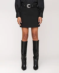 Avec Les Filles Women's Belted Western Mini Skirt