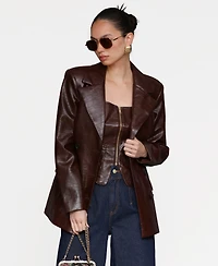 Avec Les Filles Women's Fitted Button-Front Blazer