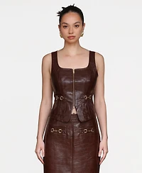 Avec Les Filles Women's Equestrian Detail Zip-Front Vest