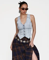 Avec Les Filles Women's Fitted Peak Hem Vest