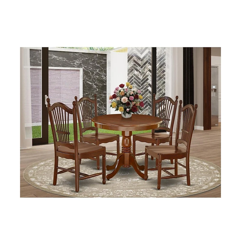 East West Furniture Dining Room Set Mahogany