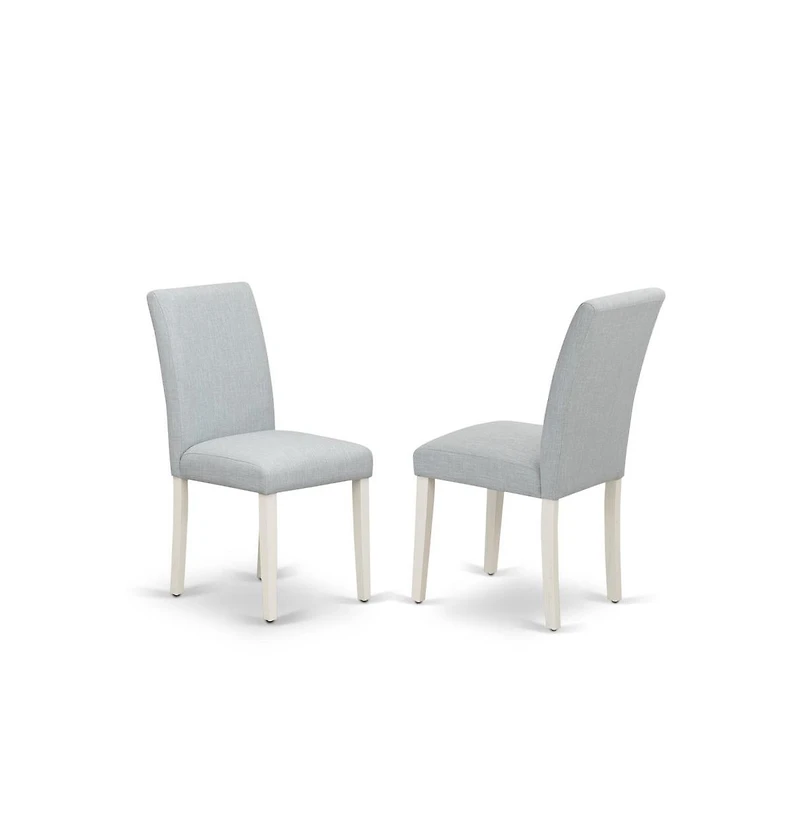 East West Furniture 7-Piece Dinette Set Includes 6 Modern Chairs with Upholstered Seat and High Back and a Rectangular Wooden Dining Table