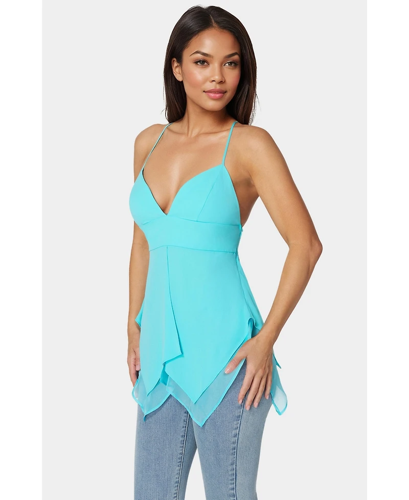 Bebe Asymmetric Butterfly Tank Top