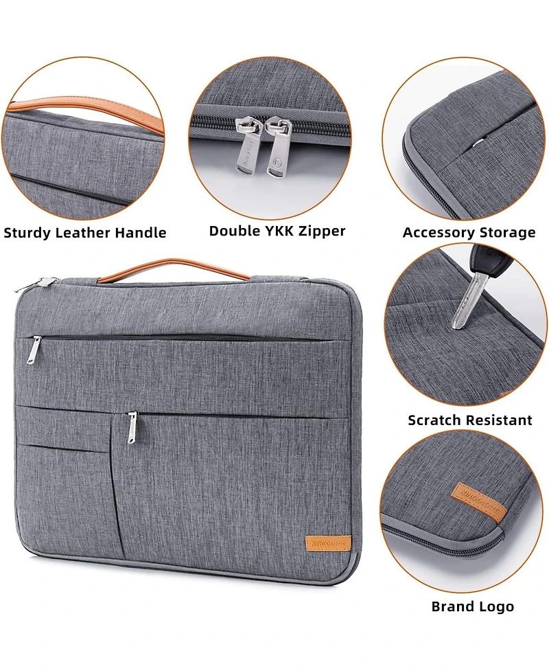 Acer 13.3 inch Laptop Sleeve Bag, Slim Shockproof Handbag, Computer Carrying Case Cover Compatible with MacBook Air/Pro Acer Asus Dell Hp, Grey