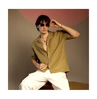 Campus Sutra Men's Quad-Lined Oversized Shirt