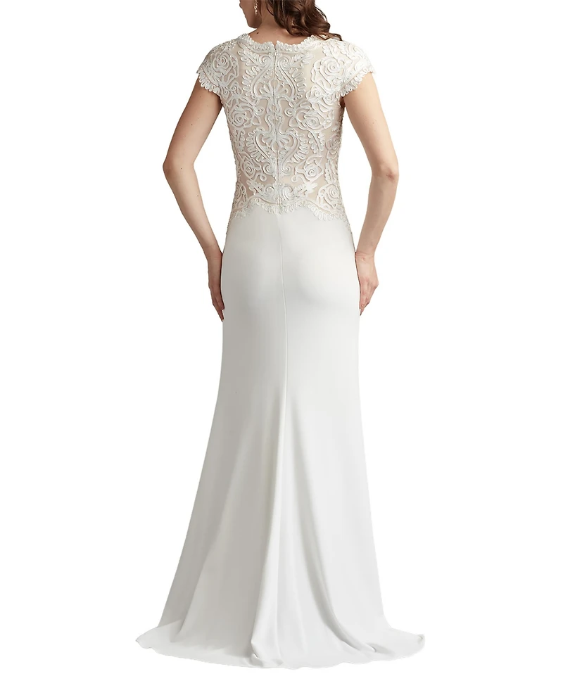 Tadashi Shoji Women's Isadora Embroidered Crepe Gown
