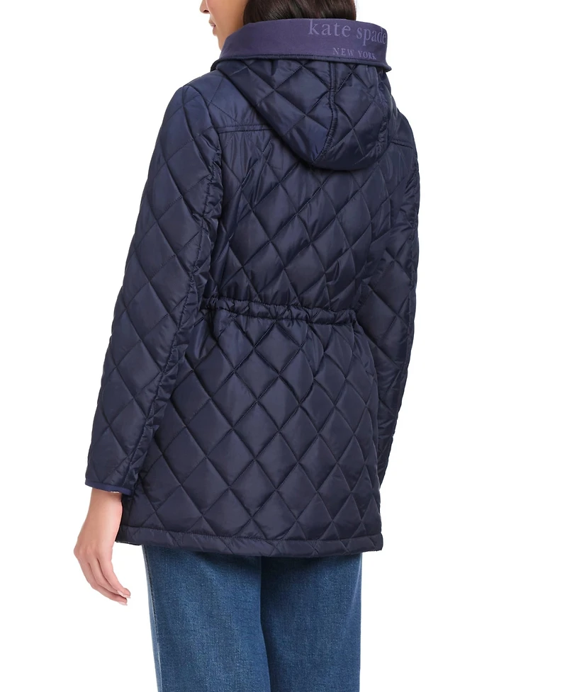 kate spade new york Women's Diamond Quilted Anorak Jacket With Hood