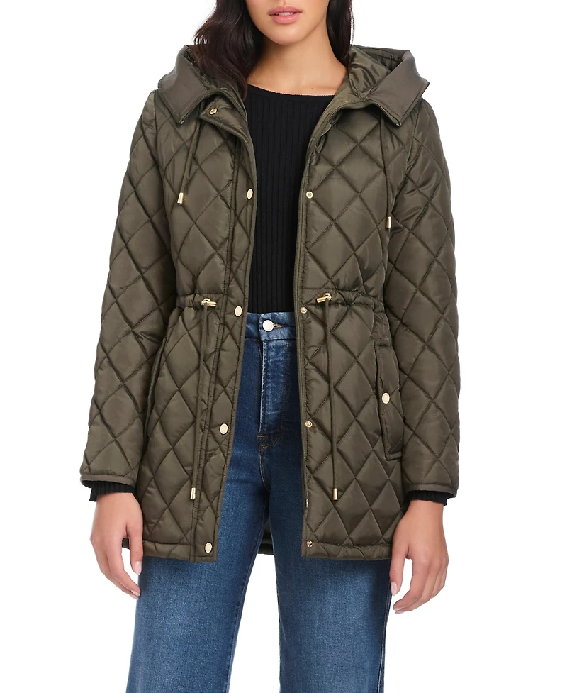 kate spade new york Women's Diamond Quilted Anorak Jacket With Hood