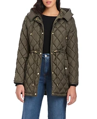 kate spade new york Women's Diamond Quilted Anorak Jacket With Hood