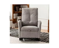 Casainc Rocking Chair with Footrest High Back Rubber Wood Rocking Legs