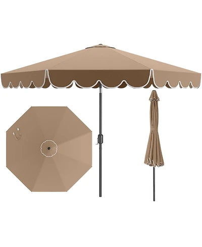 10 Feet Patio Umbrella Outdoor Market Umbrella with Crank Tilt Adjustment