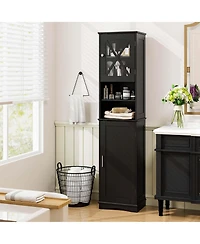 Costway 67" Tall Bathroom Cabinet Freestanding Storage with 5 Adjustable Shelves