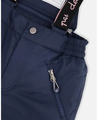 Deux par Girl Two-Piece Play Snowsuit Navy Blue and Pink - Toddler|Child
