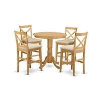 East West Furniture 5 Pc Dining counter height set-pub Table and 4 counter height stool