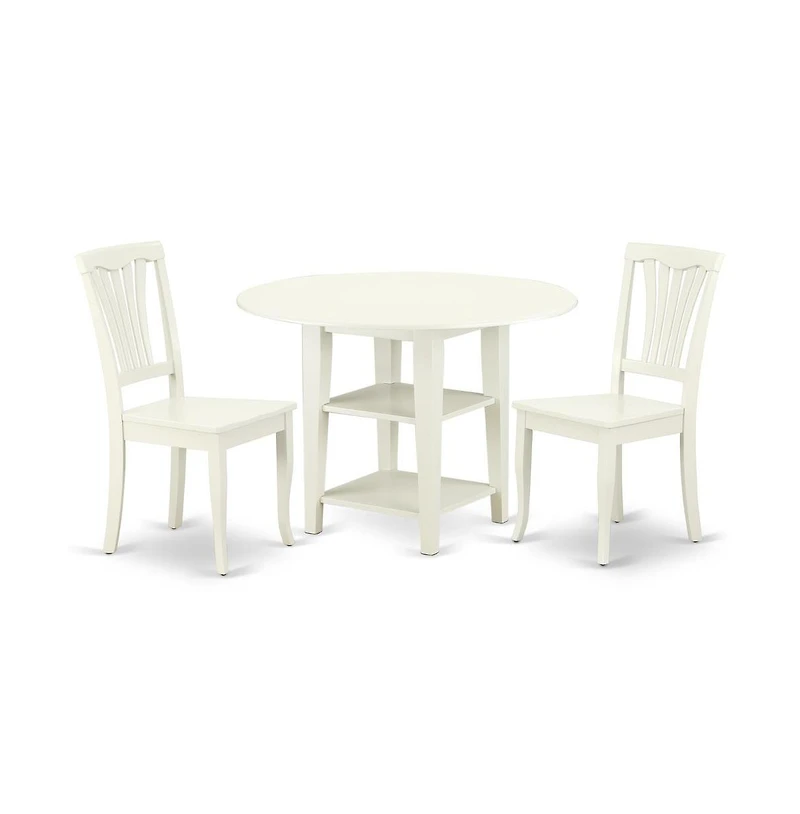 East West Furniture Dining Room Set Linen White