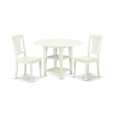 East West Furniture Dining Room Set Linen White
