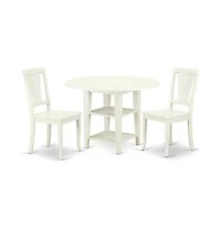 East West Furniture Dining Room Set Linen White