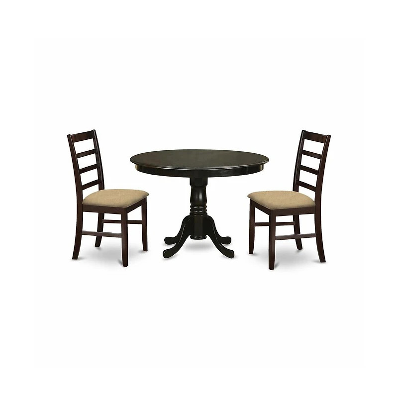 East West Furniture 3 Pc small Kitchen Table set-Dining Table and 2 Dinette Chairs