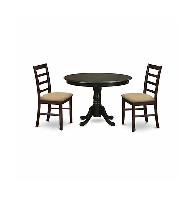East West Furniture 3 Pc small Kitchen Table set-Dining Table and 2 Dinette Chairs