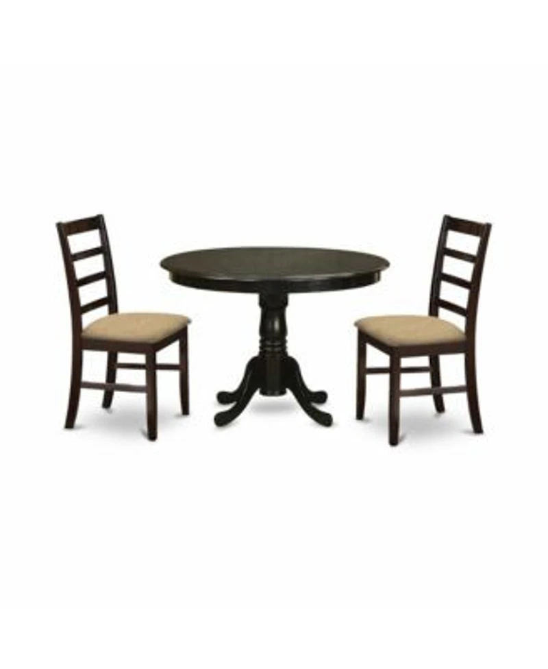 East West Furniture 3 Pc small Kitchen Table set-Dining Table 2 Dinette Chairs