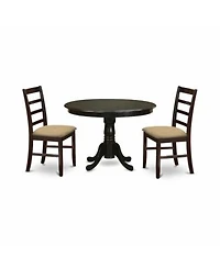 East West Furniture 3 Pc small Kitchen Table set-Dining Table 2 Dinette Chairs