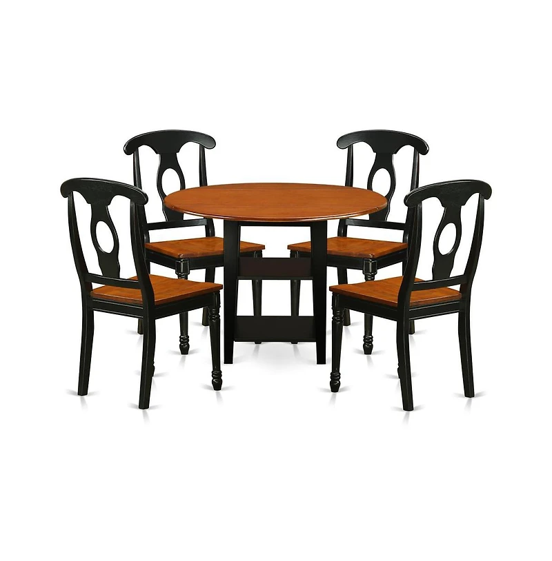 East West Furniture Dining Room Set Black & Cherry