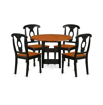East West Furniture Dining Room Set Black & Cherry