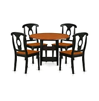 East West Furniture Dining Room Set Black & Cherry