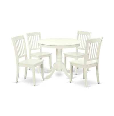 East West Furniture Dining Room Set Linen White