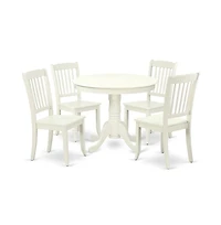 East West Furniture Dining Room Set Linen White