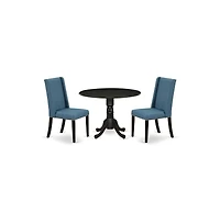 East West Furniture Dining Room Set Wirebrushed Black